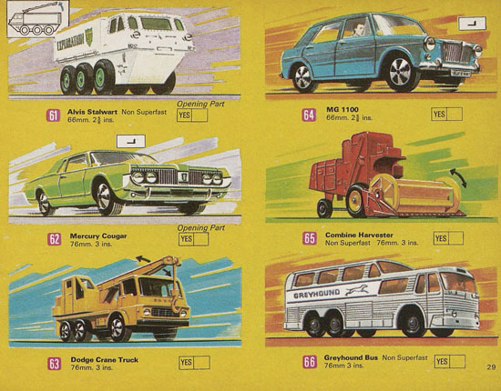 Seite 29 Matchbox catalog USA Edition 1970