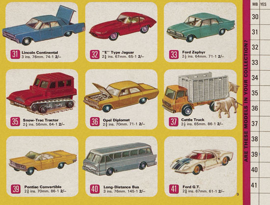 Matchbox Catalogue 1967