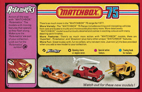 Matchbox catalogue 1977