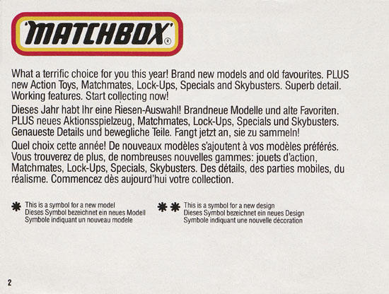 Matchbox catalogue 1984