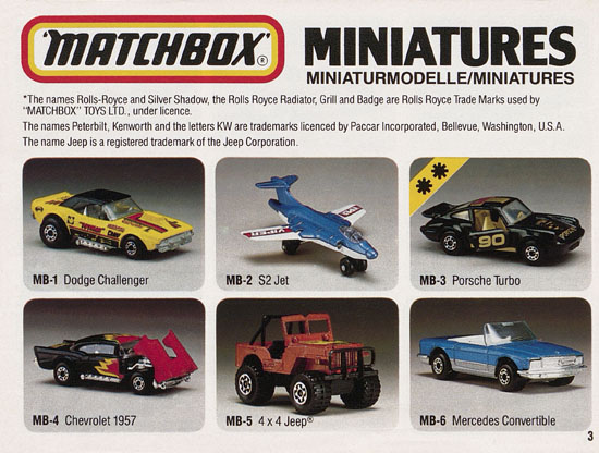 Matchbox catalogue 1984