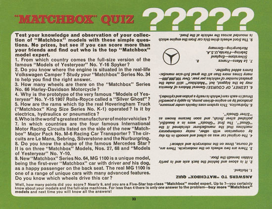 Seite 33 Matchbox Collectors Guide International 1966