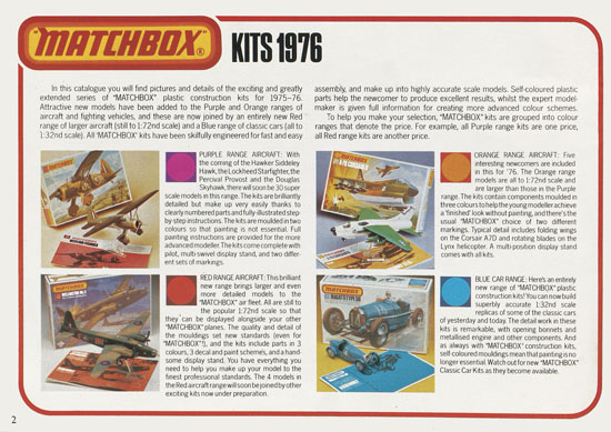 Matchbox Kits catalogue 1976