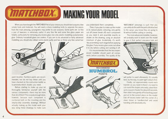 Matchbox Kits catalogue 1976