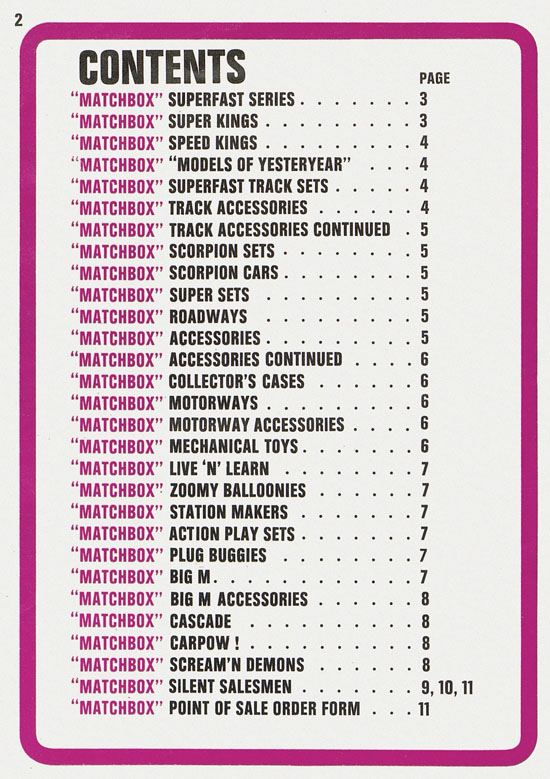 Seite 2 Matchbox Pricelist January 1972
