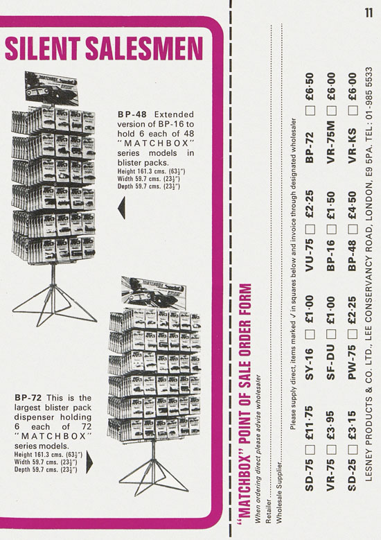 Matchbox Pricelist January 1972