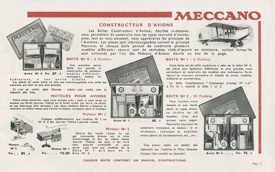 Meccano Les Meilleurs Jouets 1935-1936