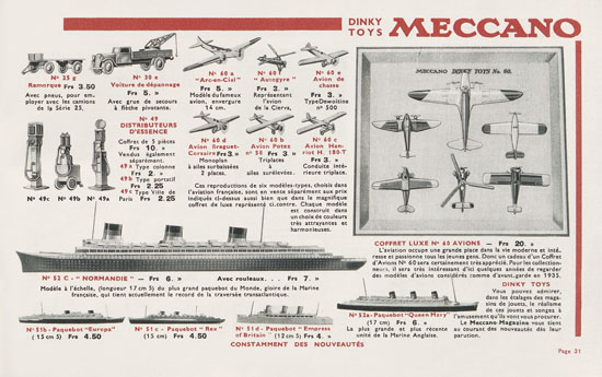 Meccano Les Meilleurs Jouets 1935-1936