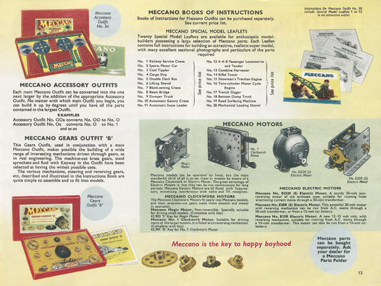 Seite 13 Meccano Katalog 1958