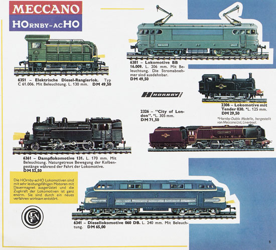 Seite 5 Meccano-Hornby Katalog 1963