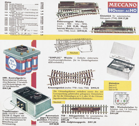 Seite 9 Meccano-Hornby Katalog 1963