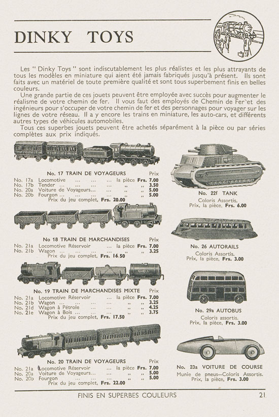 Jouets Meccano catalogue 1937