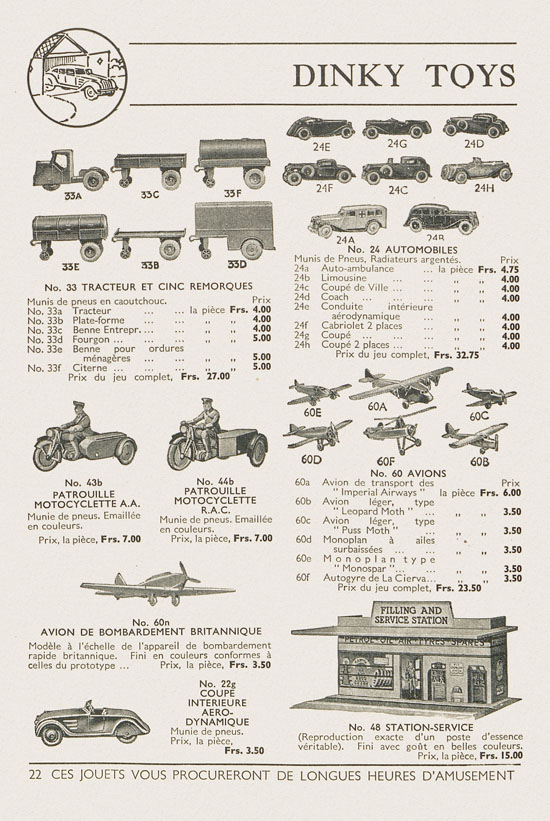 Jouets Meccano catalogue 1937