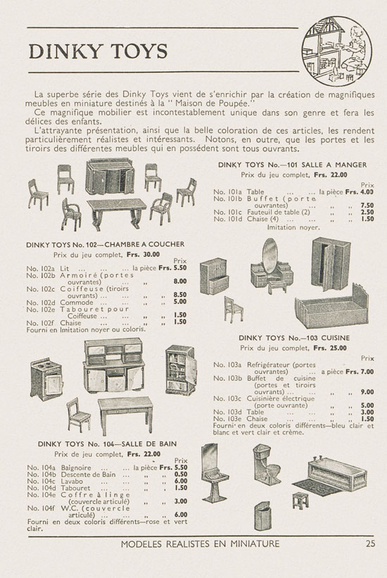 Jouets Meccano catalogue 1937