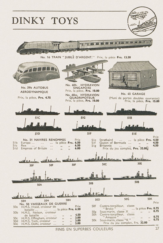 Jouets Meccano catalogue 1937