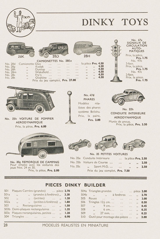 Jouets Meccano catalogue 1937