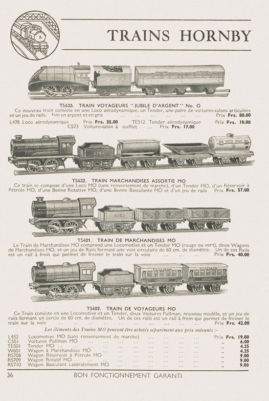 Jouets Meccano catalogue 1937