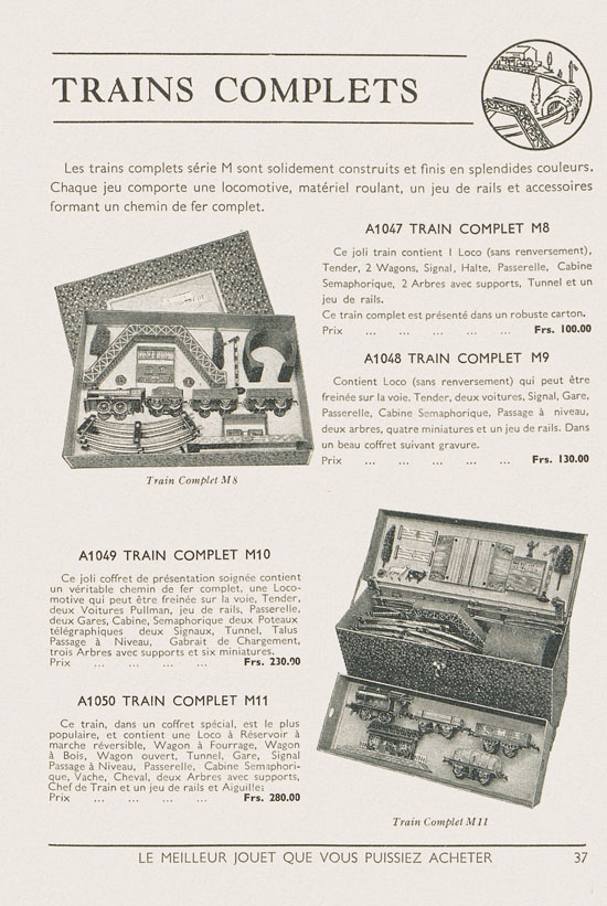 Jouets Meccano catalogue 1937