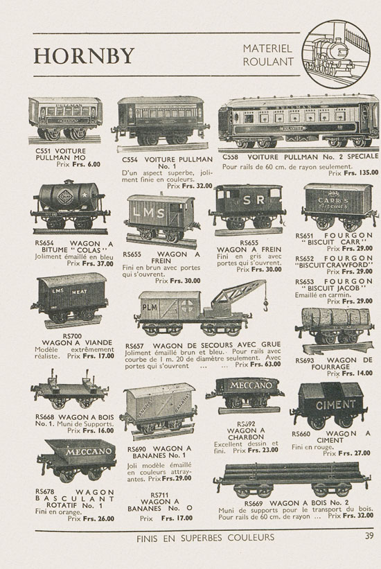 Jouets Meccano catalogue 1937