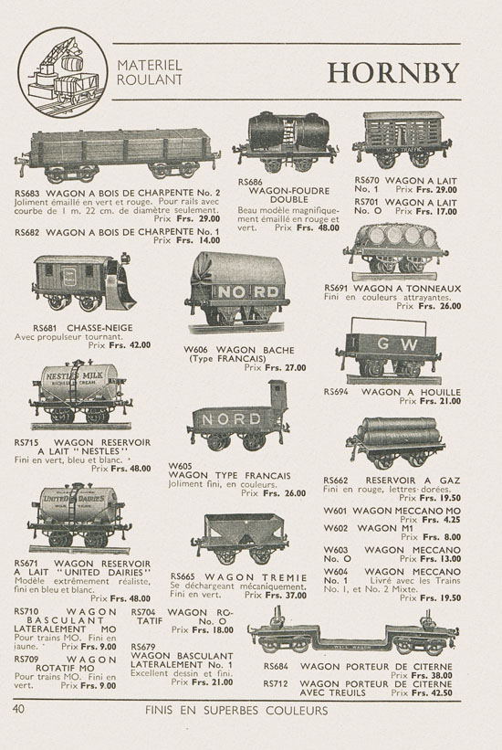 Jouets Meccano catalogue 1937