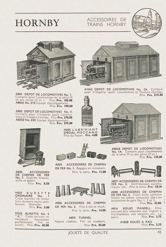 Jouets Meccano catalogue 1937