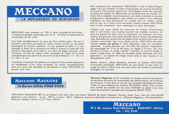 Meccano catalogue 1956