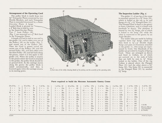 Meccano Leaflet No. 10 1971 Automatic Gantry Crane