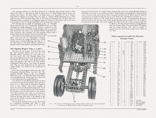 Meccano Leaflet No. 9 1973 Dumper Truck