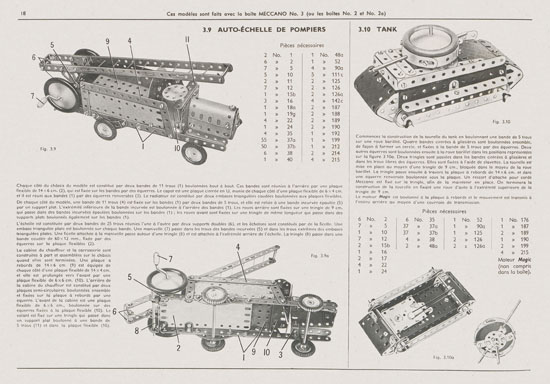 Meccano Manuel d'instructions 3 1958