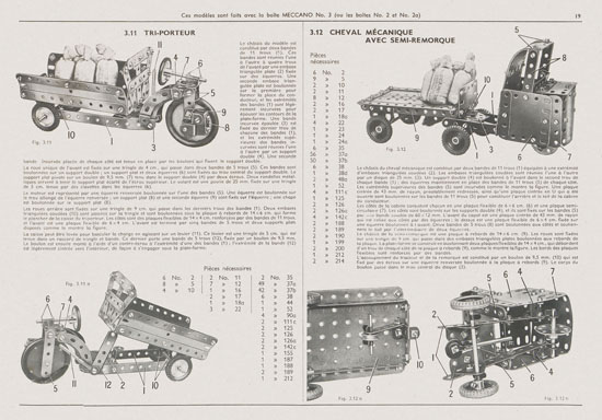 Meccano Manuel d'instructions 3 1958