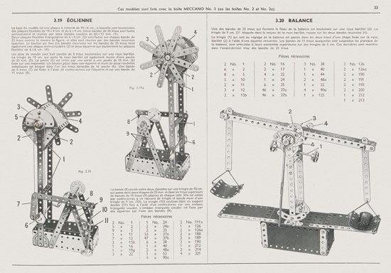 Meccano Manuel d'instructions 3 1958