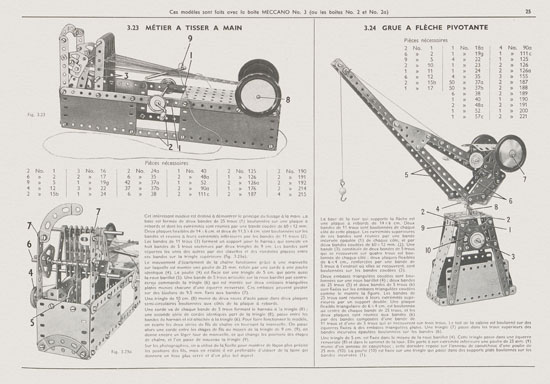 Meccano Manuel d'instructions 3 1958