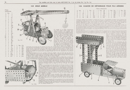 Meccano Manuel d'instructions 3 1958