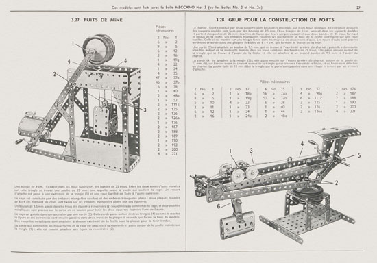 Meccano Manuel d'instructions 3 1958