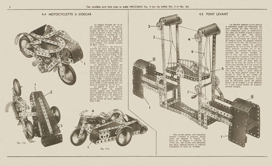 Meccano Manuel d'instructions 3 A 1950