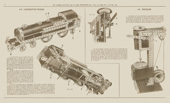 Meccano Manuel d'instructions 3 A 1950