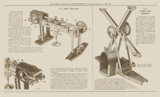 Meccano Manuel d'instructions 3 A 1950