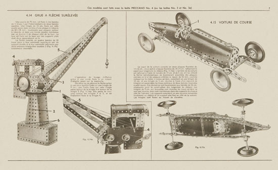 Meccano Manuel d'instructions 3 A 1950