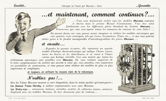 Meccano Manuel d'instructions 4 A 1951