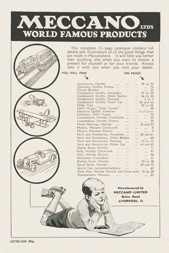 Meccano Products catalogue 1937