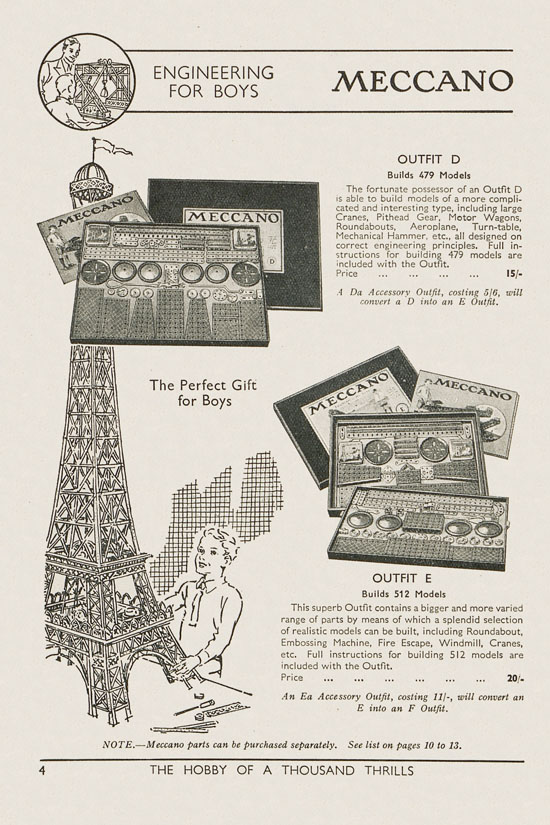 Meccano Products catalogue 1937