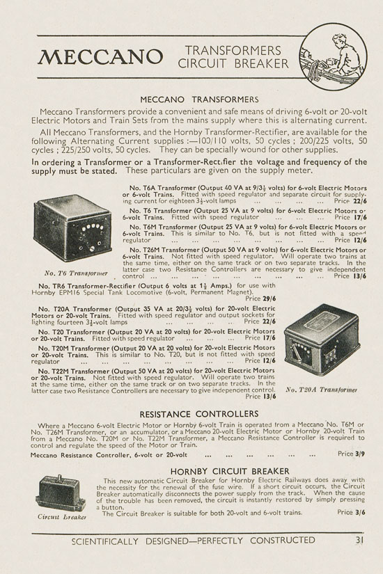 Meccano Products catalogue 1937