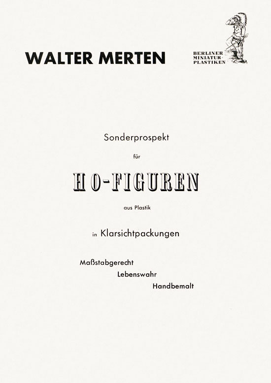 Seite 1 Walter Merten Sonderprospekt für H0-Figuren 1956