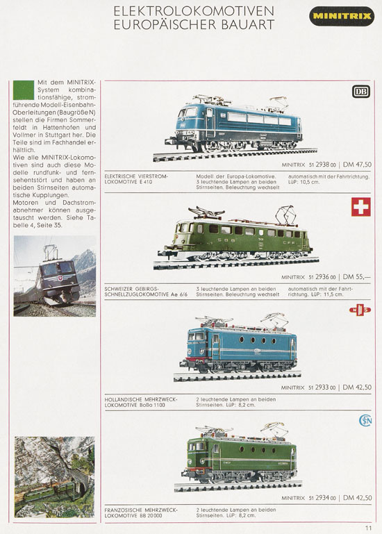 Minitrix Katalog 1970-1971