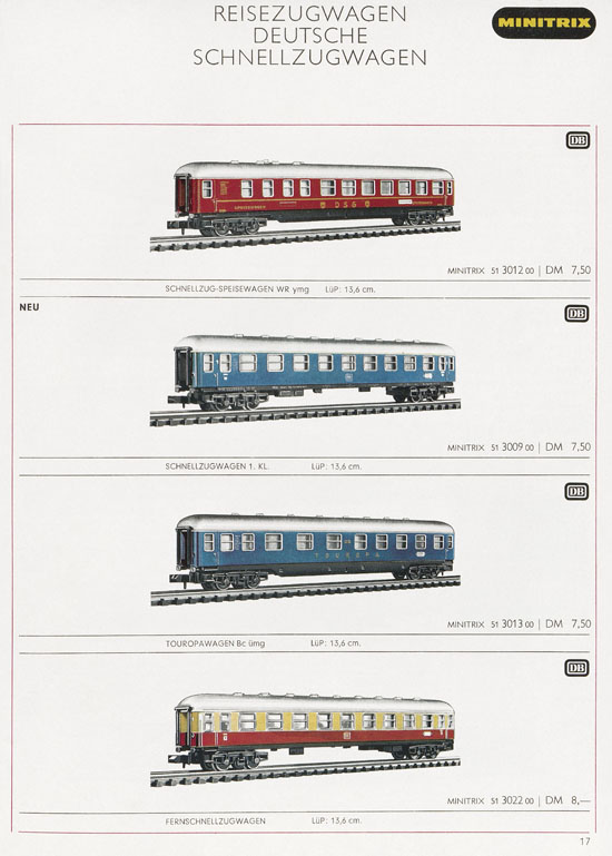 Minitrix Katalog 1970-1971