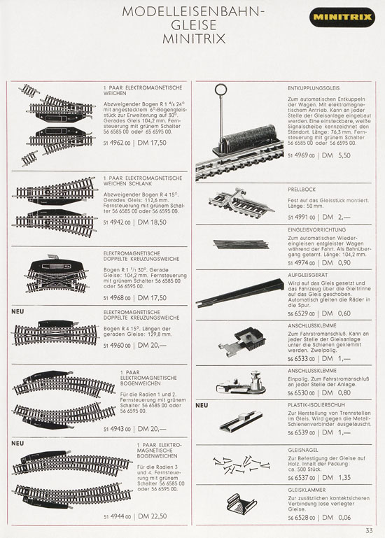 Minitrix Katalog 1970-1971