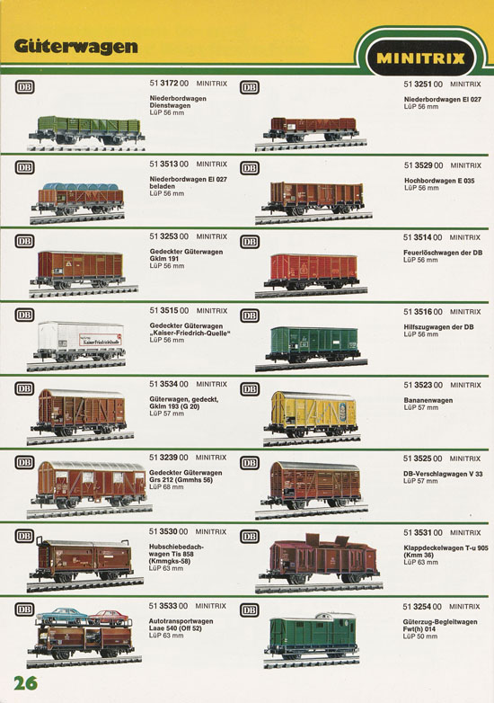 Minitrix Katalog 1974-1975