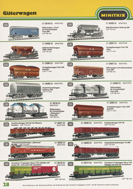 Minitrix Katalog 1974-1975