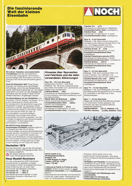 Seite 2 NOCH Katalog 1979