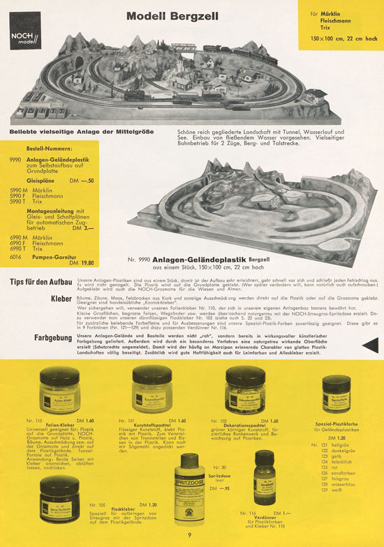 Seite 9 NOCH Katalog Modellbahn-Anlagen 1963-1964